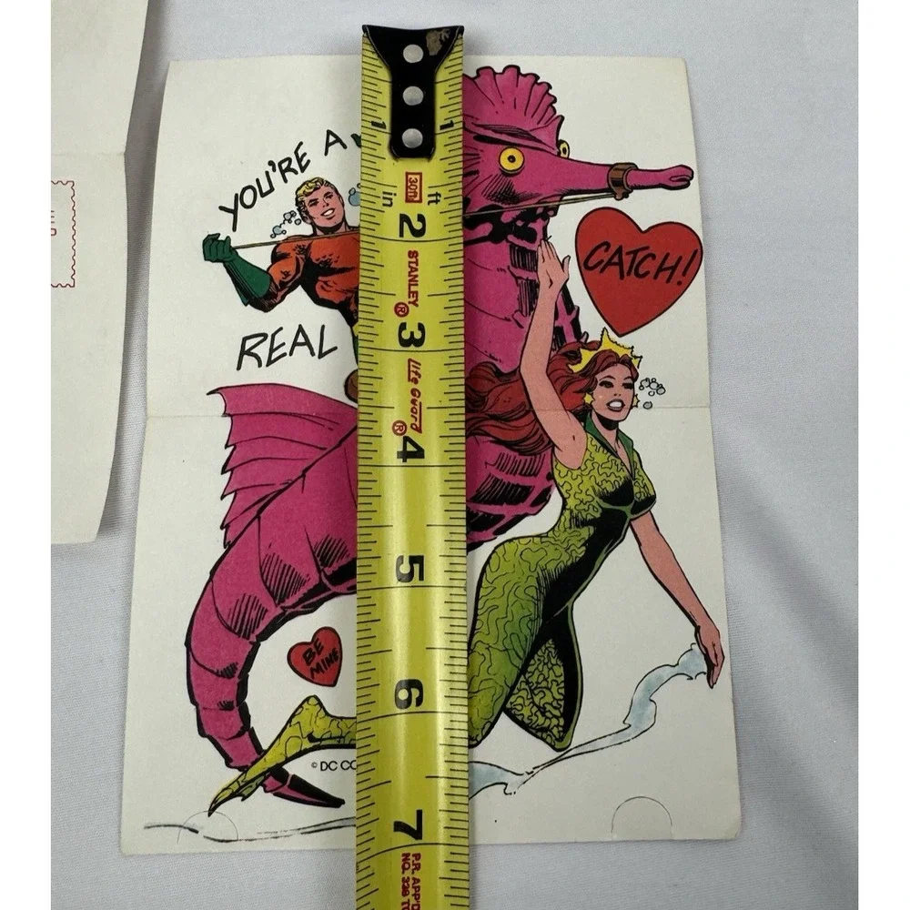 VTG 80's DC Comics Valentine's Day Cards (5) AQUAMAN Batman Superman‎ Unused